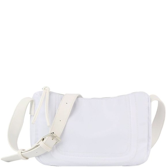 Diona J Handbags - Diona J Designer Smooth Solid Stylish Zipper Crossbody Bag White